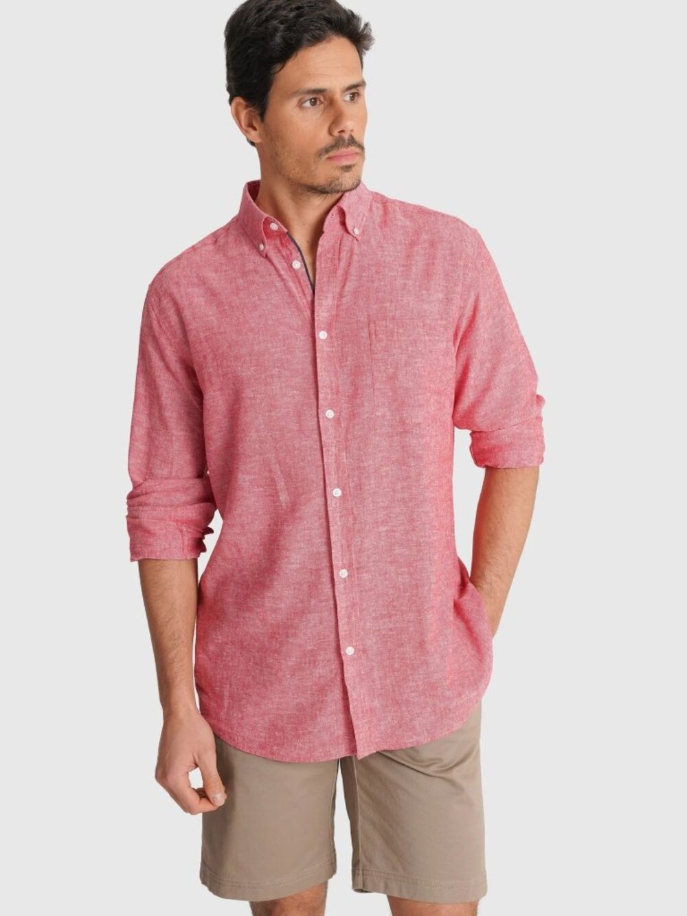 Duck Head Button-Up Shirt Size XS Red Sunkist Long Sleeves Chest Pocket Was $108